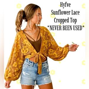 Hyfve Sunflower Lace Cropped Top **NEVER BEEN USED**